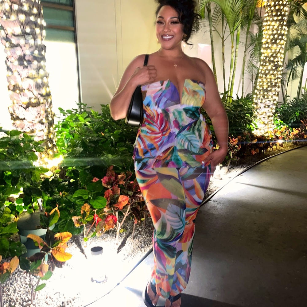 Colorful Strapless Women's 2 piece set